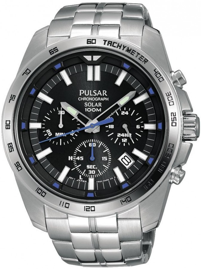 Pulsar chronograph solar 100m best sale