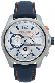 RELOJ POLICE DENVER CHR SILVER DIAL DARK BLUE STRAP R1471294001