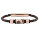 POLICE JEWELS BURREN BRACELET SS + BROWN LEATHER PJ.26466BLC-03