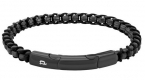 POLICE JEWELS SEMERU BRACELET SS + BLACK LEATHER PJ.26454BSU-02